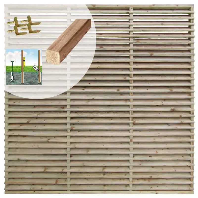 Schutting set vuren Trend louvre recht 30L groen geimpregneerd (9,41 meter) Koop Online