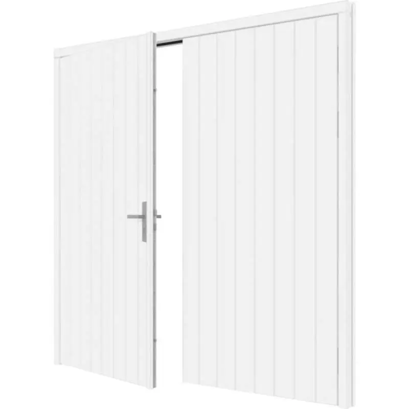 Flitsaanbieding Dubbele plaatdeur XL met kozijn - wit - 1200 x 2115 mm incl. beslag