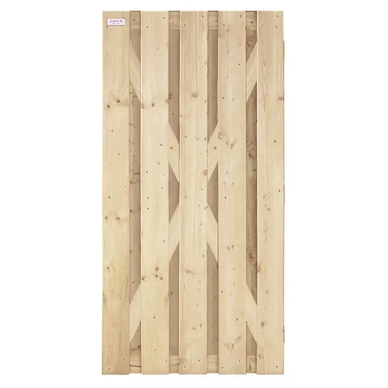 Tuindeur verduurzaamd grenen - Groen geïmpregneerd (90 x 180 cm ) dikte 3,9 cm Seizoensaanbieding
