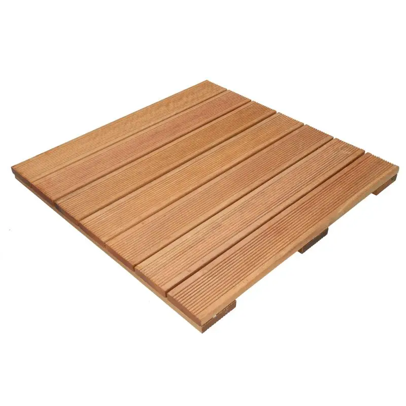 Terrastegel hardhout bankirai 50 x 50 cm (30 mm) fijne ribbel Gecertificeerd