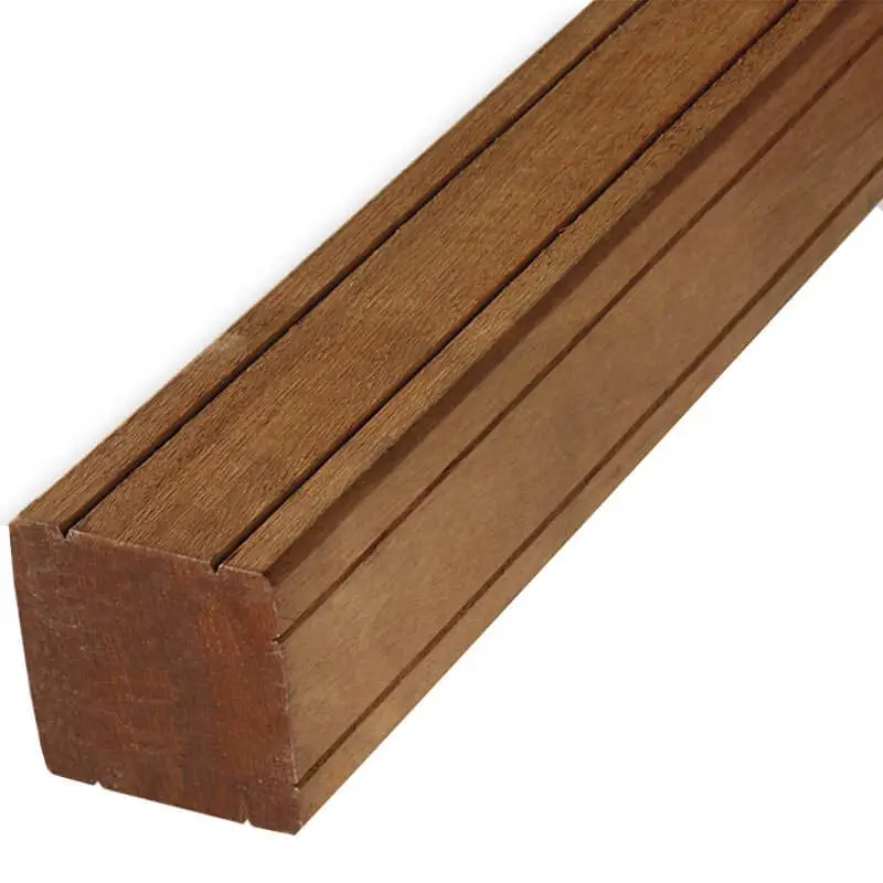 Must-Have Paal hardhout bankirai 9 x 9 cm (160 cm) ongepunt geschaafd v-groef