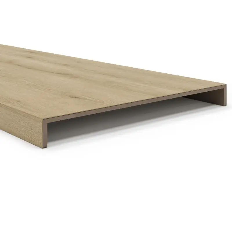 Direct Verzonden Overzettreden met neus (2 treden) - PVC toplaag - Almond oak - 150 x 55 cm