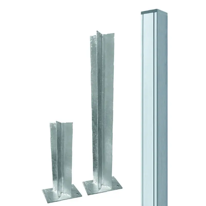 Tuinpaal aluminium blank met houten kern (6,8 x 6,8 x 186 cm) incl verankering set Dagaanbieding