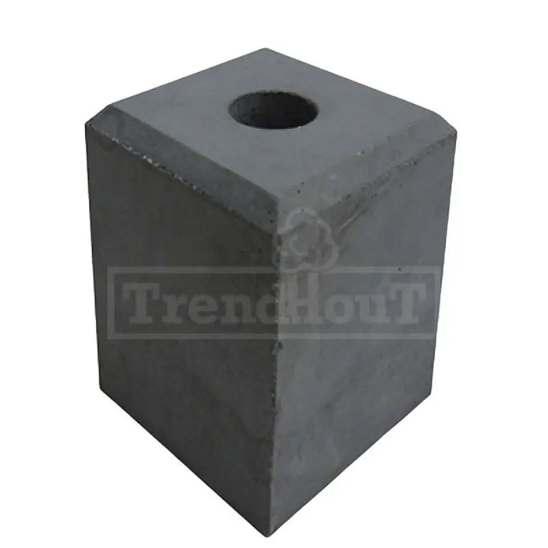 Gecertificeerd Betonpoer glad (17 x 17 x 20 cm) met doorlopend gat 40 mm
