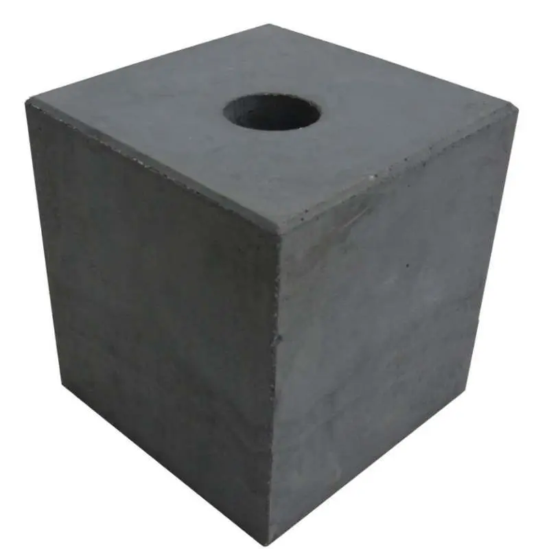 Aanbieding Betonpoer glad (20 x 20 x 20 cm) met doorlopend gat 40 mm
