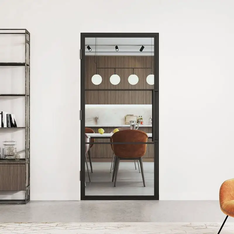 Stalen binnendeur met kozijn - Loft zwart - Linksdraaiend - 83 x 211,5 cm Populair