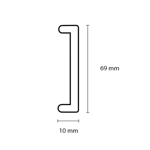 Afwerklijst U-kap - J枚nk枚ping Blond Eiken - 69 x 10 mm 305 cm Rechtstreeks Van De Fabrikant