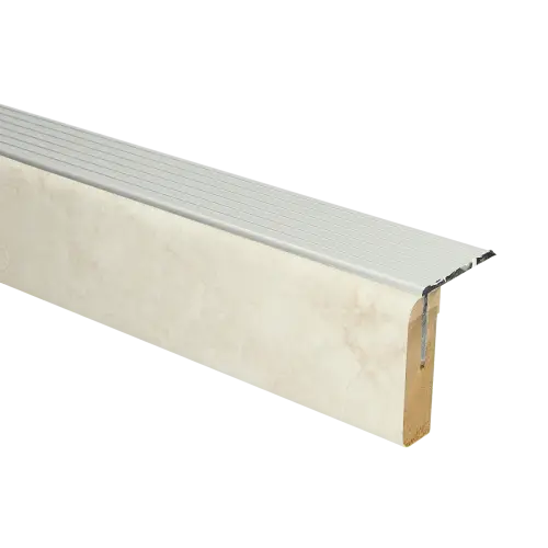 Nieuw Uitloopprofiel Zilver - Lulea Grijs Marmer - 121 x 6,3 cm