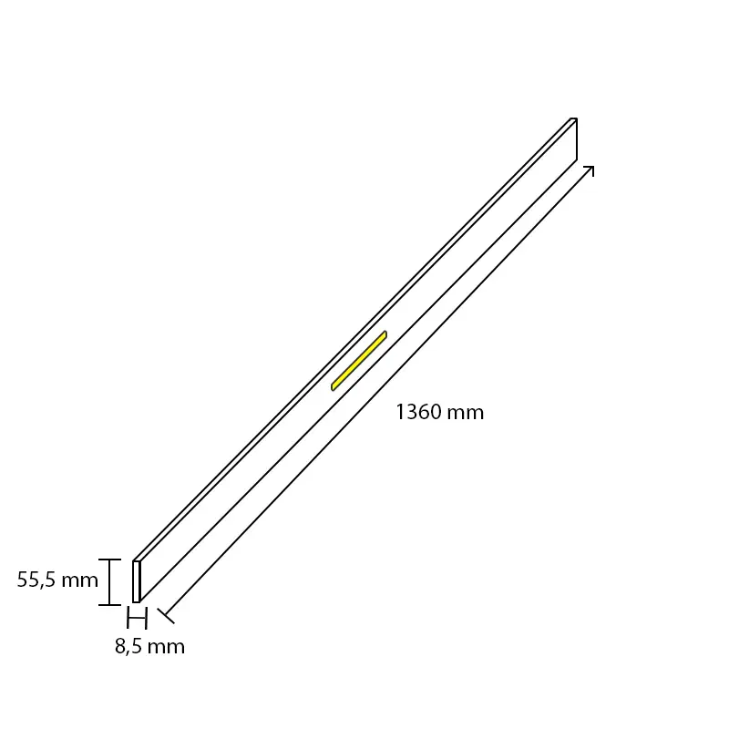 Afwerklijst onderkant - Ledstrip helder wit - Lulea Grijs Marmer - 140 x 5,5 cm Exclusieve Aanbieding