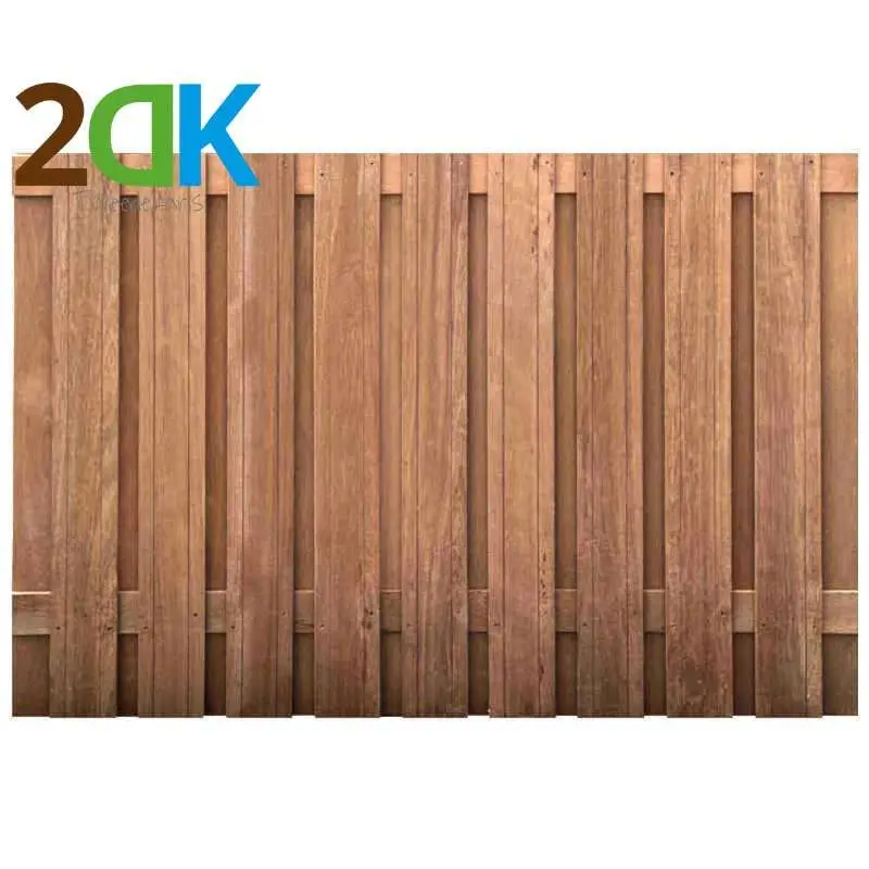 Tweedekans - Schutting hardhout keruing recht 19L (150 x 180 cm) v-groef dikte 4,5 cm Weekendaanbieding