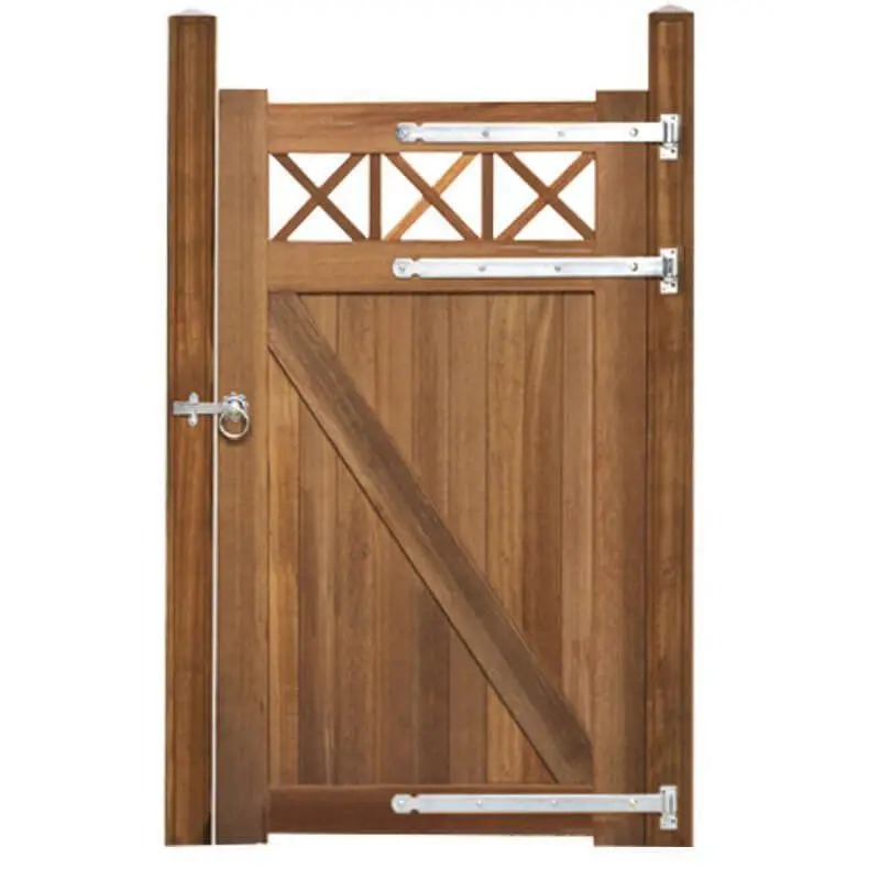 Poort hardhout bankirai Belmonte set met trellis incl. beslag en 2 palen en steunpiket (100 x 180 cm) Voordeelprijs