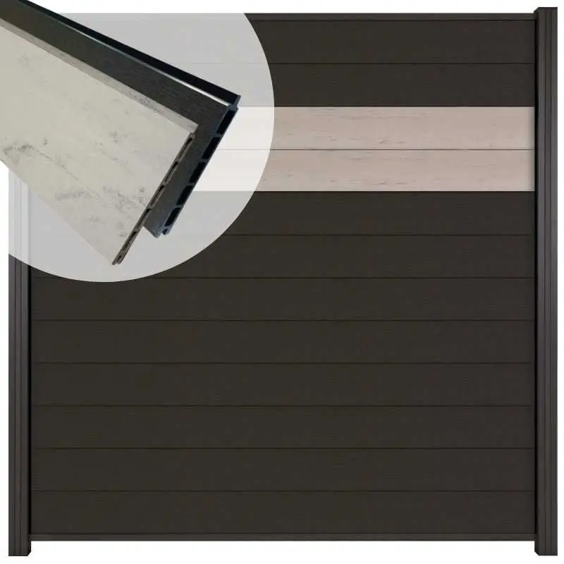 Schutting composiet Mix & Match antraciet/ bicolorgrijs (180 x 180 cm) Actieprijs