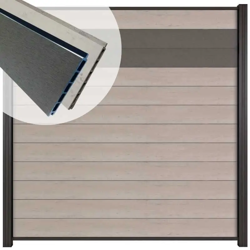 Schutting composiet Mix & Match rockgrey/ bicolorgrijs (180 x 180 cm) Direct Verzonden