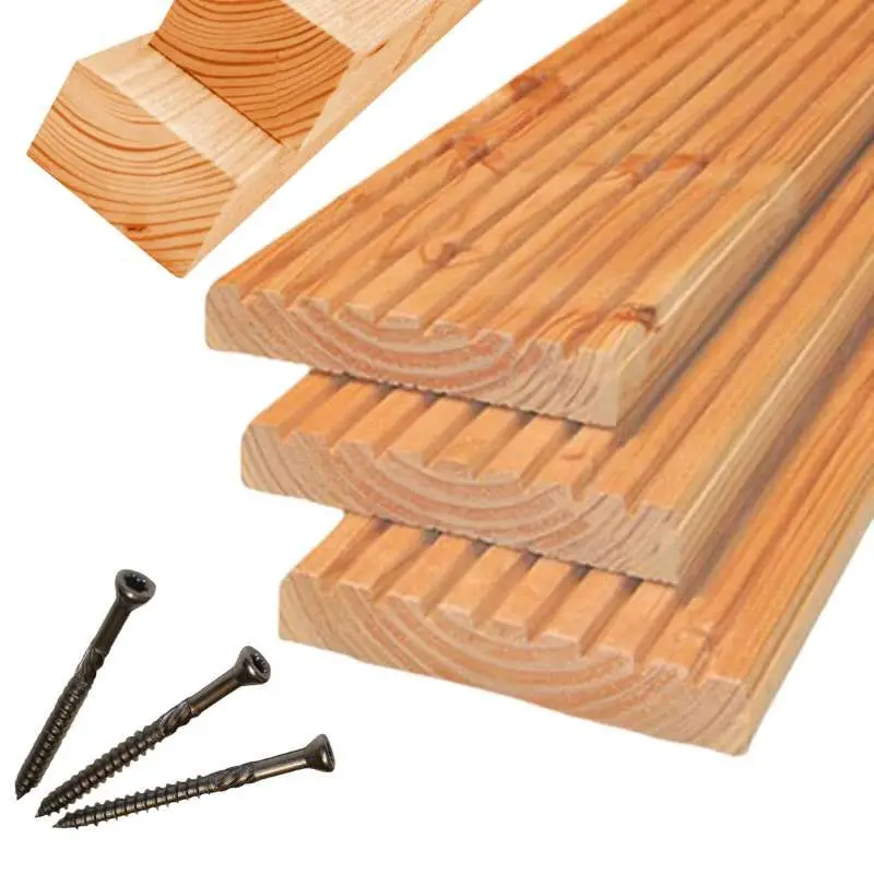 Vlonderplank totaalpakket Douglas 2,5 x 14 cm (5,00 mtr) gedroogd groef/ribbel Direct Verzonden