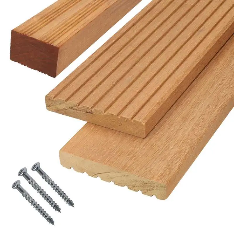 Beperkt Aanbod Vlonderplank totaalpakket hardhout Bankirai 2,5 x 14,5 cm (4,60 mtr) groef/vlak