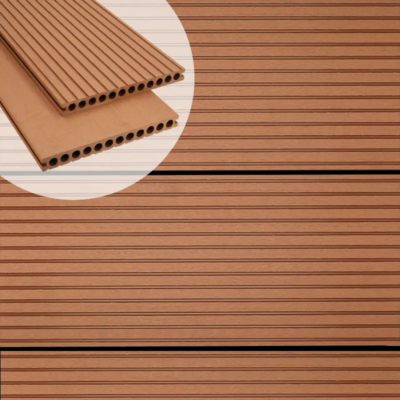 Hete Deal Vlonderplank composiet semi massief 2,5 x 25 cm - XWB Havana vlak en grove ribbel