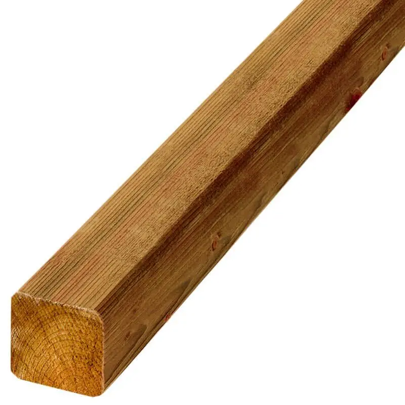 Koopje Paal vuren 6,8 x 6,8 cm bruin geïmpregneerd ongepunt geschaafd