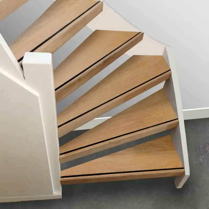 Direct Verzonden Complete traprenovatie - Eikenhout 3 mm toplaag Natuur - Voor open trappen - Incl. antislipstrip