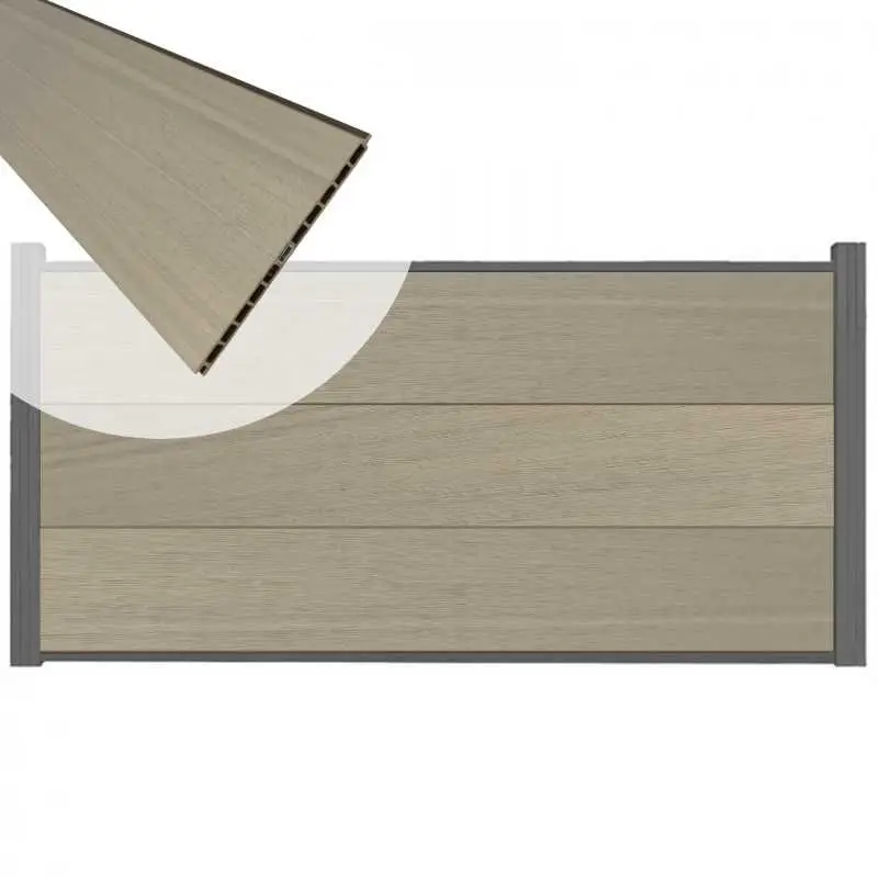 Beperkt Aanbod Schutting composiet co-extrusie Como vergrijsd bruin met antraciet alu kader (180 x 90 cm)