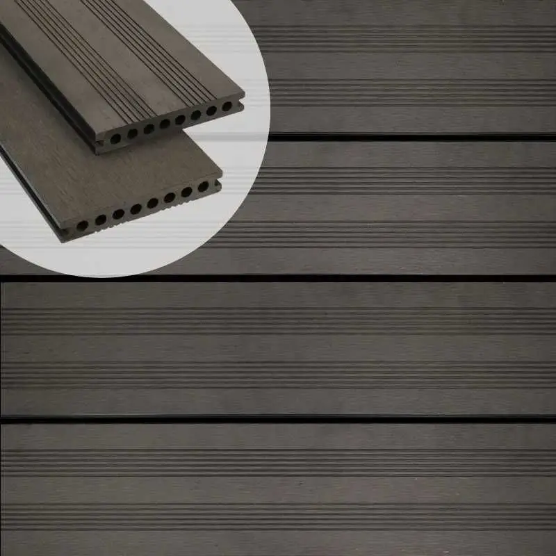 Bestseller Vlonderplank composiet semi massief 2,1 x 14 cm antraciet (4 mtr) fijne ribbel en vlak