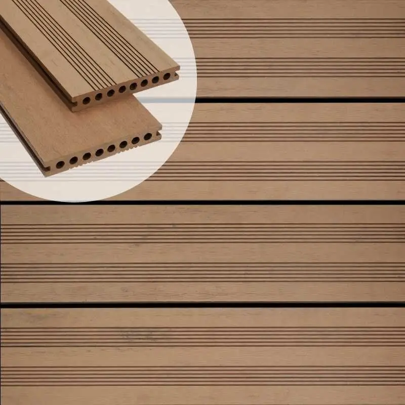 Vlonderplank composiet semi massief 2,1 x 14 cm bruin gevlamd (4 mtr) fijne ribbel en vlak Fabrieksprijs