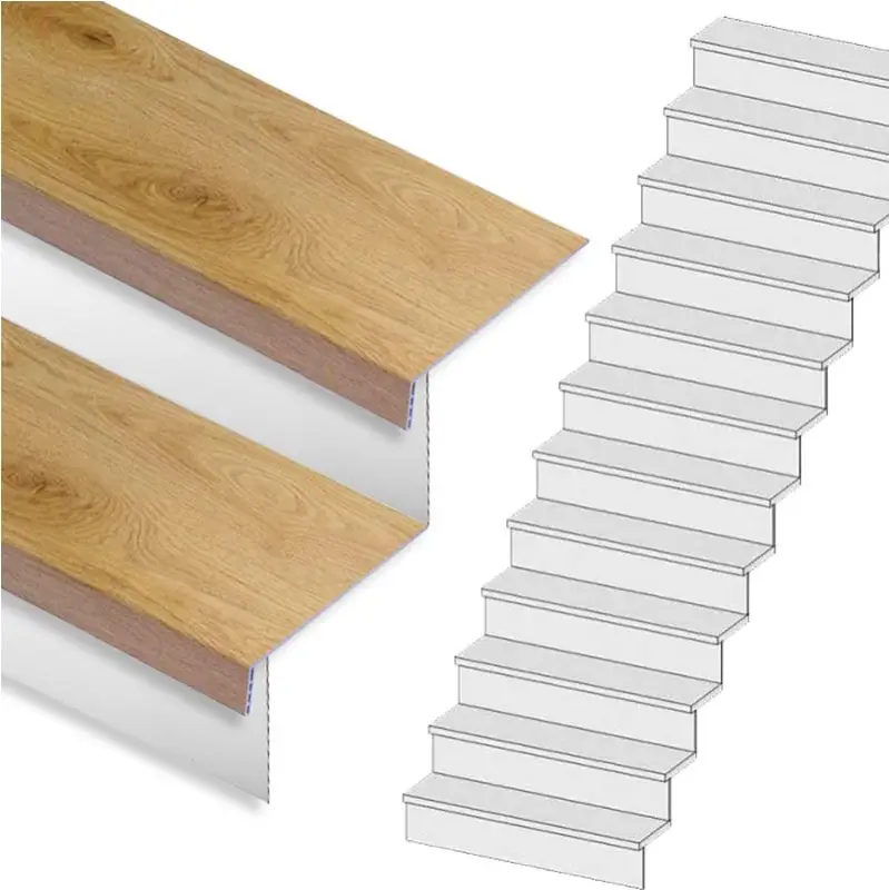 Traprenovatie set - rechte trap - 12 treden SPC toplaag Licht eiken incl. witte stootborden Betaalbaar