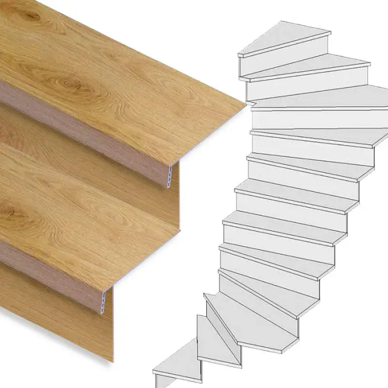 Superprijs Traprenovatie set - 2 kwart draai - 12 treden SPC toplaag Licht eiken incl. stootborden
