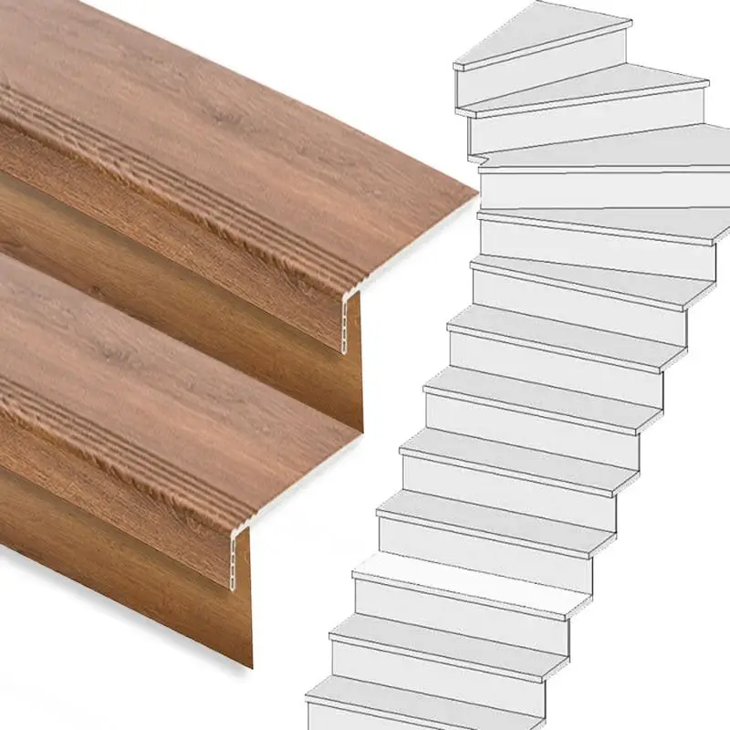 Koop Online Traprenovatie set - 1 kwart draai - 16 treden SPC toplaag Bruin eiken incl. stootborden