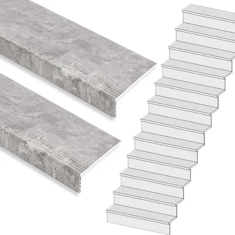 Traprenovatie set - rechte trap - 16 treden SPC toplaag Beton grijs Koop Online