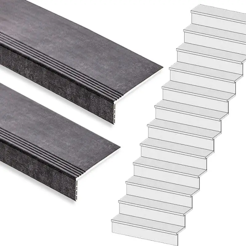 Traprenovatie set - rechte trap - 13 treden SPC toplaag Beton zwart Nu Kopen