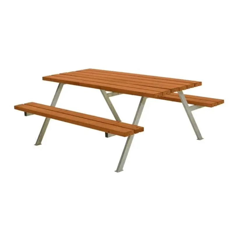 Actieprijs Picknicktafel vuren gegrond teak - Alpha - 177 cm