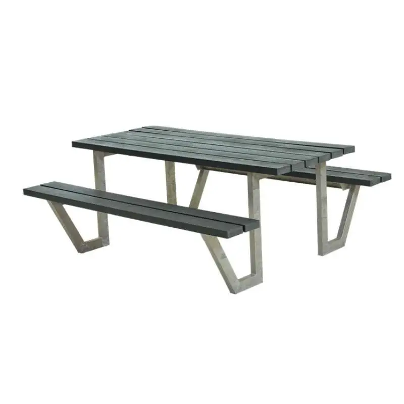 Laatste Kans Picknicktafel gerecycled kunststof grijs - Wega - 177 cm