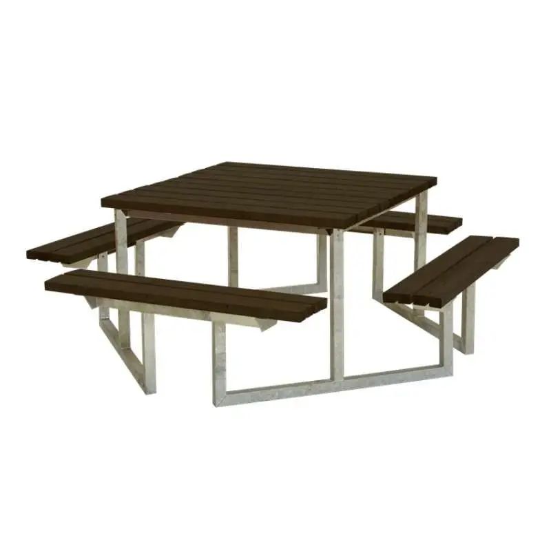 Actieprijs Picknicktafel vuren geimpregneerd - Twist - vierkant gegrond zwart