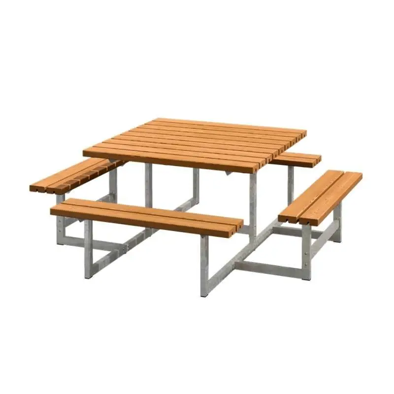 Korting Picknicktafel vuren - Picknick vierkant gegrond teak