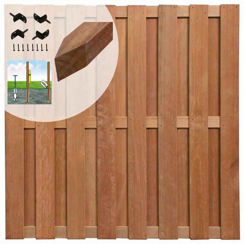 Lage Prijs Smaragd Schutting set hardhout keruing Robuust recht 15L v-groef (9,51 meter)