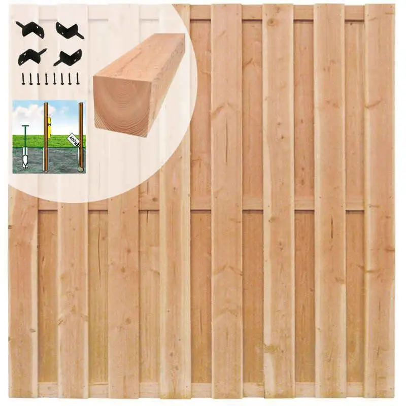 Schutting set Douglas recht 15L gezaagd (7,58 meter) Lage Kosten