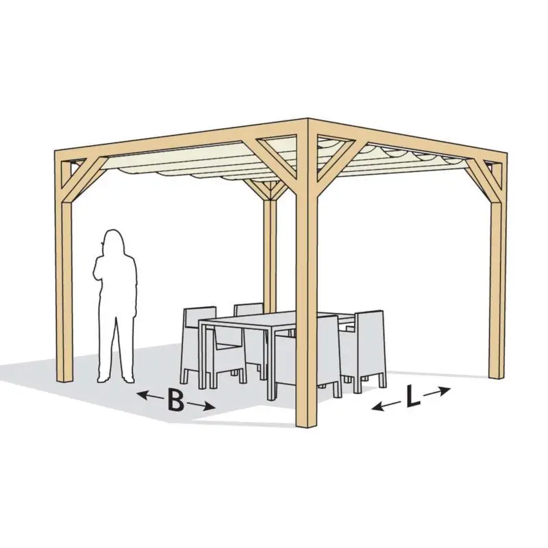 Houten Pergola - Douglas 300 x 400cm vrijstaand Op = Op