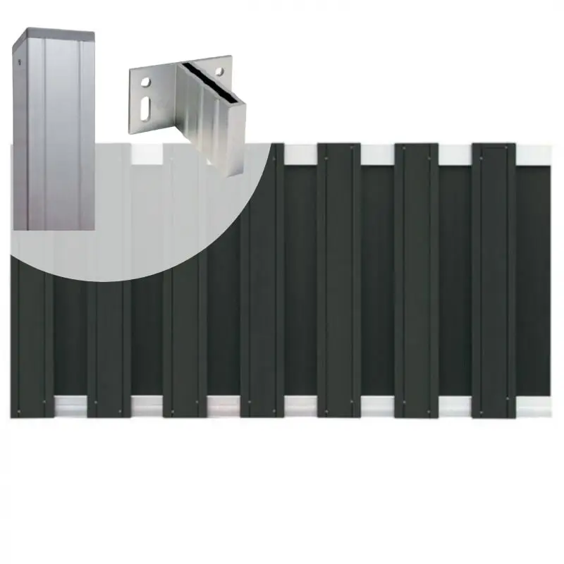 Favoriet Tuinhek set composiet Stijl antraciet met blank aluminium frame (5,68 mtr)