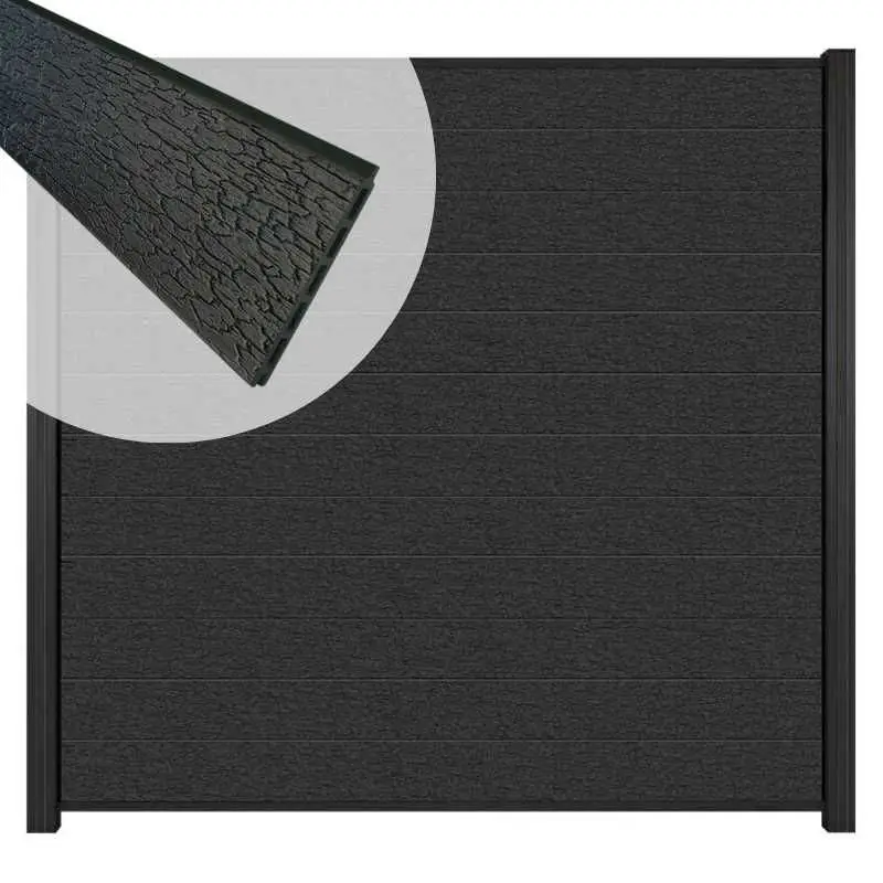 Beperkt Aanbod Schutting composiet Mix & Match Shou Sugi Ban antra alu (180 x 180 cm)