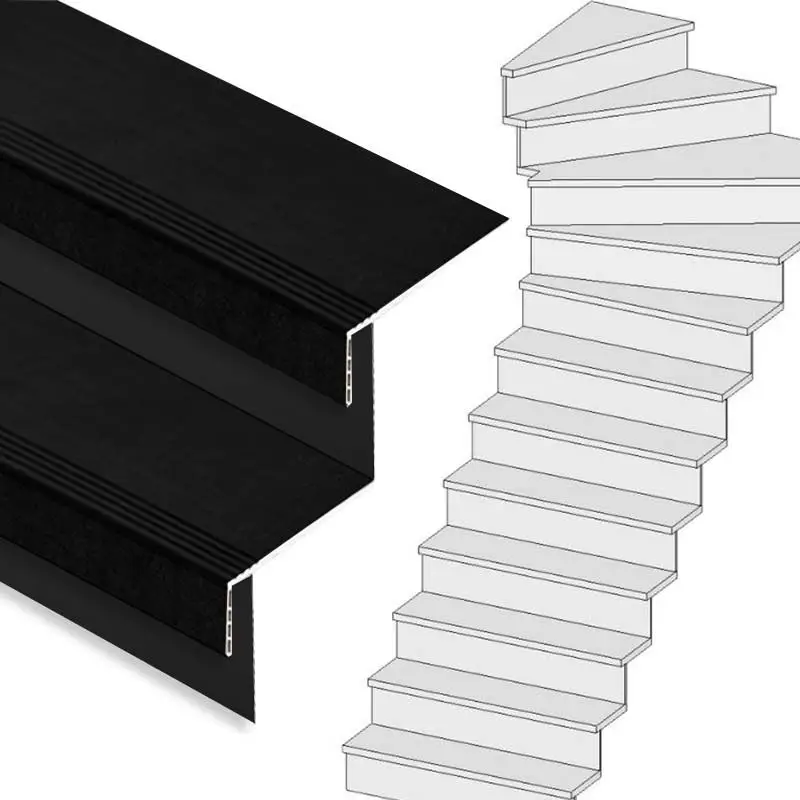 Bestseller Traprenovatie set - 1 kwart draai - 16 treden SPC toplaag Zwart incl. stootborden