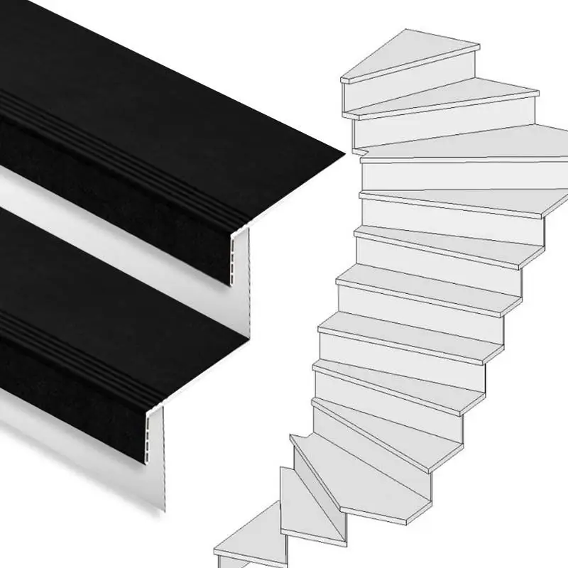 Superprijs Traprenovatie set - 2 kwart draai - 16 treden SPC toplaag Zwart incl. witte stootborden