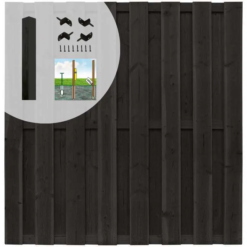 Hete Deal Schutting set vuren Finch recht 15L rvs zwart (7,55 meter)