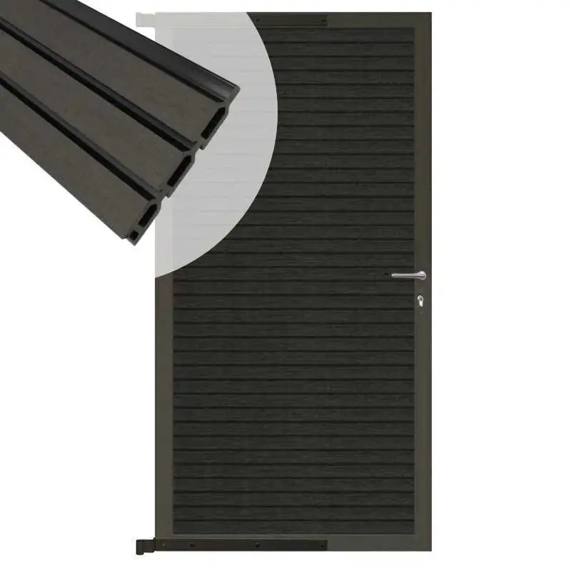 Op = Op Tuindeur aluminium antraciet frame Rhombus Triple - composiet antraciet (90 x 180 cm)