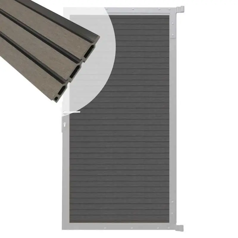 Actieprijs Tuindeur aluminium blank frame Rhombus Triple - composiet rock grey (90 x 180 cm)