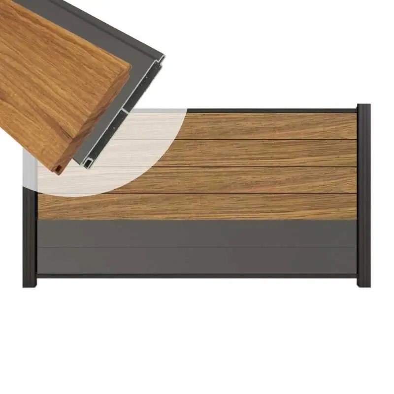 Zelfbouw schutting hardhout Mix & Match Thermo Fraké / antraciet - antraciet alu accessoires (180 x 90 cm) Favoriet