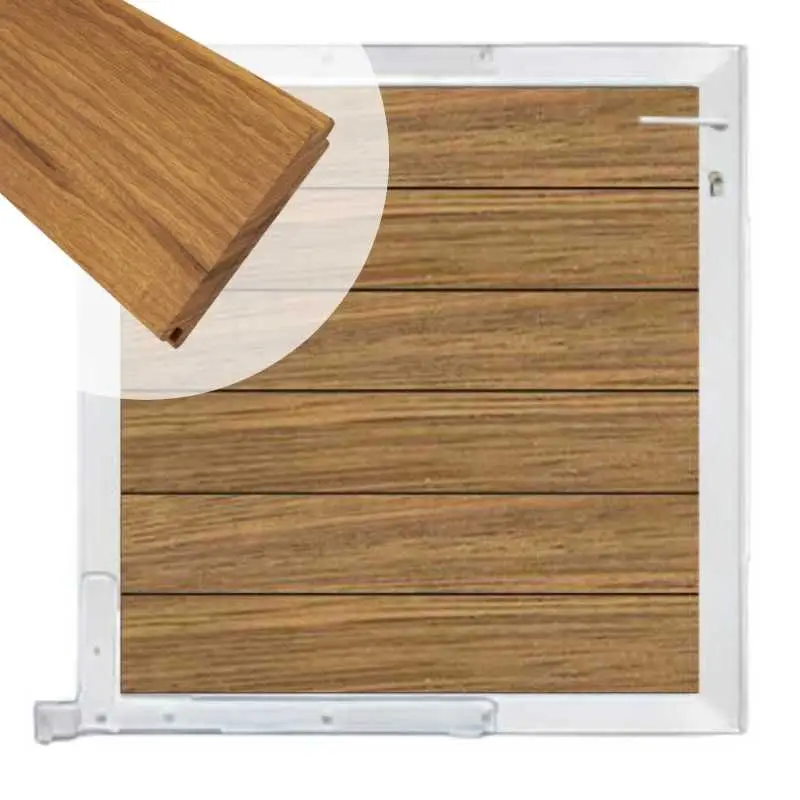Gratis Retour Tuinpoort aluminium wit frame Mix & Match - hardhout Thermo Fraké (90 x 90 cm)