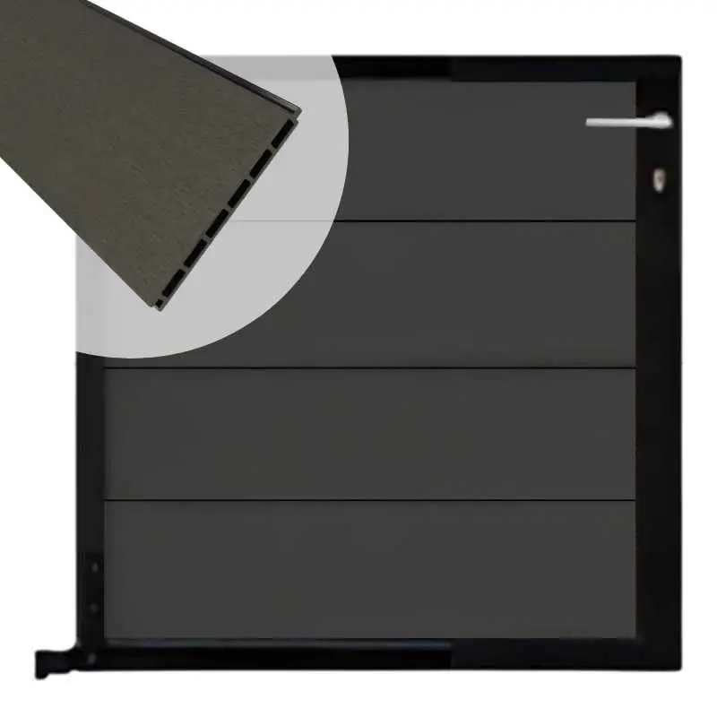 Koop Online Tuinpoort aluminium zwart frame Modular - composiet antraciet (90 x 90 cm)