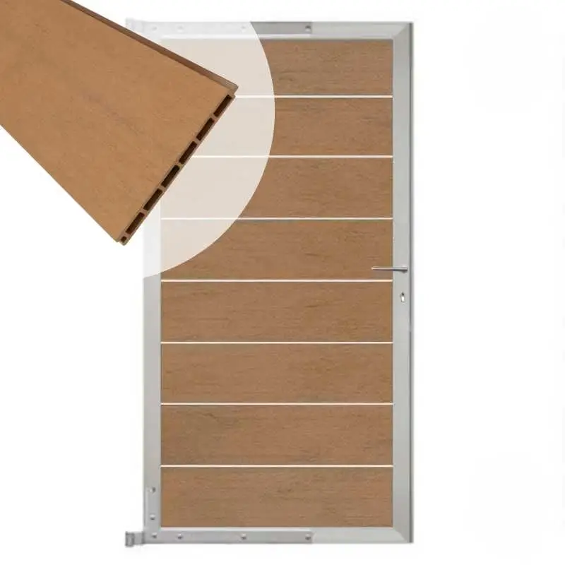 Tuindeur aluminium blank frame Modular - composiet bruin gevlamd (90 x 180 cm) Laatste Versie