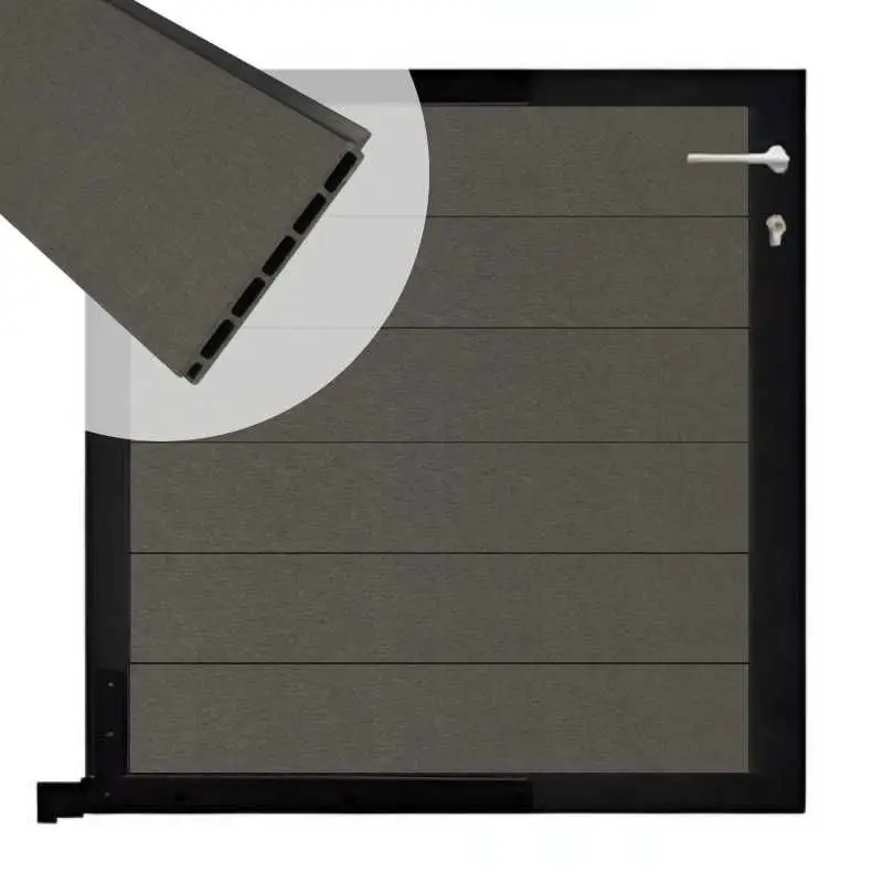 Bestseller Tuinpoort aluminium zwart frame Mix & Match - composiet antraciet (90 x 90 cm)