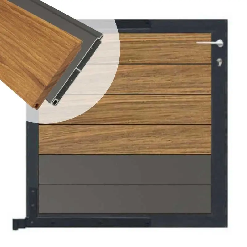 Tuinpoort aluminium antraciet frame Mix & Match - hardhout Thermo Fraké / alu antraciet (90 x 90 cm) Snelle Levering